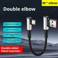 thumbnail image 2 of USB to Type C Fast Charging Cables 90 Degree Elbow Data Short Cord, 2 of 9