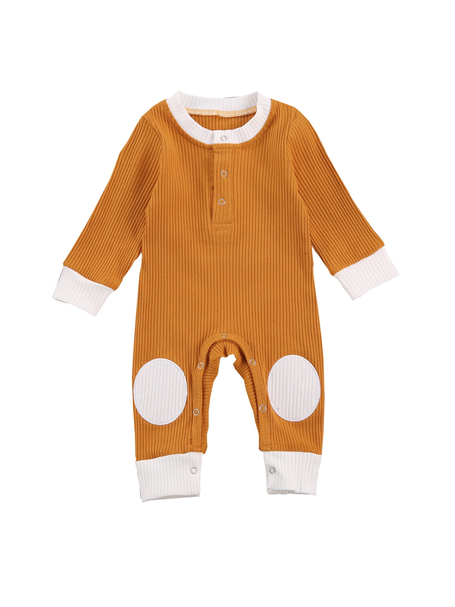 Spring hue Infant Baby Boy Girl Solid Sleeve Romper Jumpsuit One Piece Outfit Bodysuit Knitted Clothes - Walmart.com