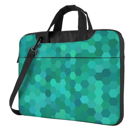 Green Pixel Honeycomb Laptop Bag, 15.6 inch Laptop or Tablet, Business Casual Laptop Bag