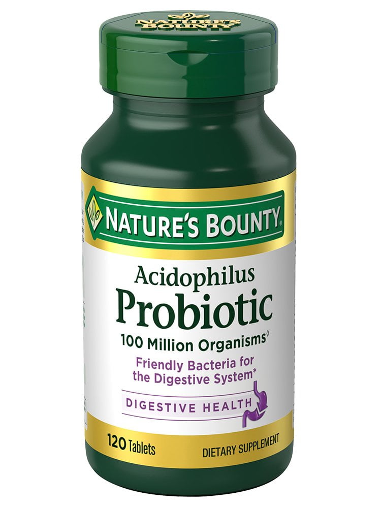Nature's Bounty Probiotic Acidophilus Tablets, Digestive Health 120