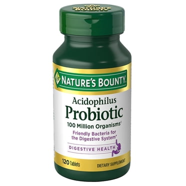Nature's Bounty Probiotic Acidophilus Tablets, Digestive Health 120 Count