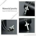 thumbnail image 4 of Double Cross Urn Necklaces for Ashes Birthstones Cremation Pendant Urns for Human Ashes Memorial Keepsake Locket Jewelry Memorial Urn Jewelry, 4 of 8
