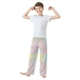 thumbnail image 2 of FORMRS Boys Pajama Pants with Pockets Size 6-8Y Kids Lounge Sleep Bottoms, Pink Wavy Striped, 2 of 8