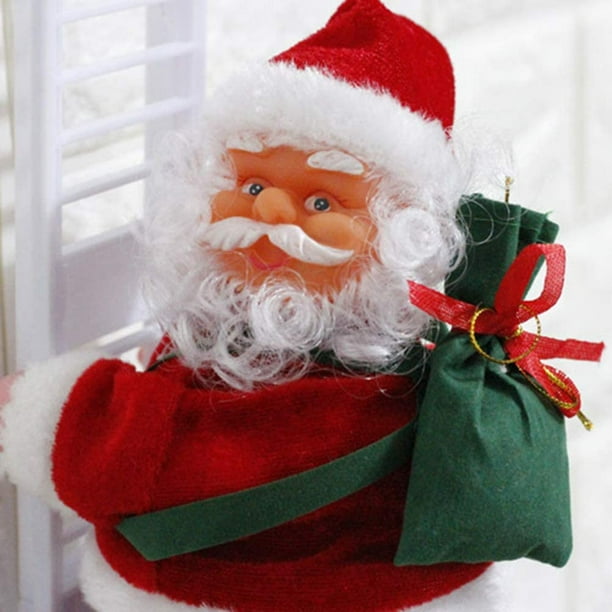 Weihnachtsmann auf Leiter Elektrische Weihnachtsfiguren Kletternder  Nikolaus Santa Crawl Indoor und Outdoor Weihnachtsdeko Figur (Keine  Batterie) 