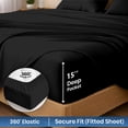 thumbnail image 5 of Dee's Collection 800 TC 4 Piece Sheet Set 15 Inch Deep pocket 100% Egyptian Cotton Twin-XL Size, Black Color, 5 of 6