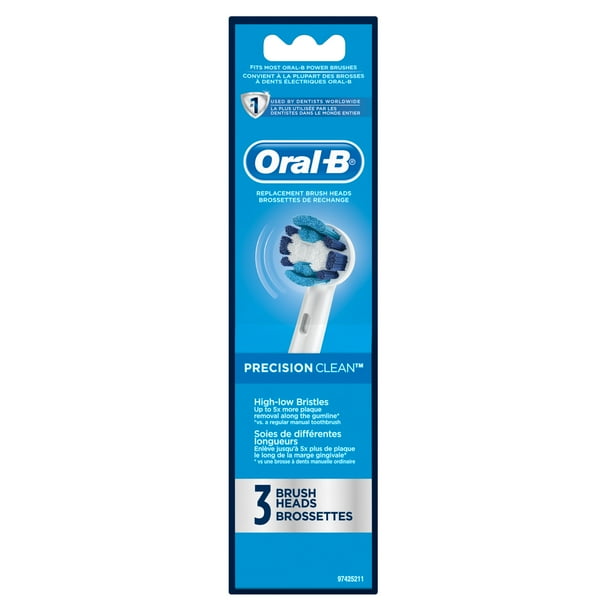 OralB Precision Clean Replacement Electric Toothbrush Head, 3 Count