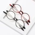 thumbnail image 4 of Lunettes de Lecture Ultralégères Vintage Hommes Femmes Cadre Rond PC Complet Presbytie Lunettes Portables Loupe Transparente Rouge +400, 4 of 6