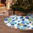 thumbnail image 5 of Lukts Golden Blue Snowflakes Print Color Life Christmas Tree Skirt, Winter Holiday Tree Mat Decoration ,Can be Used as A Shawl-30", 5 of 6