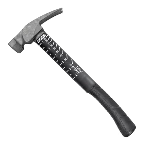 Boss Hammer BH16TIPFS 16 oz. Fiberglass Handle Smooth Face Titanium Hybrid Hammer