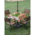 thumbnail image 3 of Outdoor Tablecloth with Umbrella Hole and Zipper, Christmas Tree Square Table Cloth 54x54 Inch Waterproof Tablecloth, Xmas Red Balls Pine Branches Snowflakes New Year Picnic Table Cover for Patio, 3 of 7