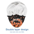 thumbnail image 4 of Shower Caps,Witch Pumpkin Halloween Pattern Waterproof Shower Cap for Women 4 Pieces,Double Reusable Hair Cover for Shower PEVA Elastic Stretch Hem, 4 of 7