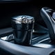 thumbnail image 4 of Cenicero para coche - Porta cigarrillos portátil de viaje - Luz LED con tapa abatible - Cenicero autoextinguible - Para coches, furgonetas y camping - Plástico - Negro, 4 of 5