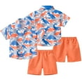 thumbnail image 2 of Nmmacb 2Pcs Baby Boys Summer Clothing Sets 1-7T Kids Cute Cartoon Print Button Down Shirt+Shorts Outfits Toddler Clothes, 2 of 9