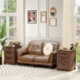 thumbnail image 4 of 18" Farmhouse Nightstand, Side Table with 3 Large Drawers, Joaxswe Bedside End Table, Night Stand for Bedroom, Brown, 4 of 8