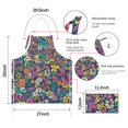 thumbnail image 7 of Pioneer Flower Floral Print Pattern Apron-Garden Aprons for Women with Pockets-Cotton Linen Waterproof Kitchen Cooking Gardening Aprons Adjustable for Kitchen,Cooking,BBQ and Salon 33x27 Inch, 7 of 7