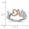 thumbnail image 2 of 925 Sterling Silver and 14k Rose Gold Diamonds LOVE Ring Band Size 8 (.15 cttw.), 2 of 3