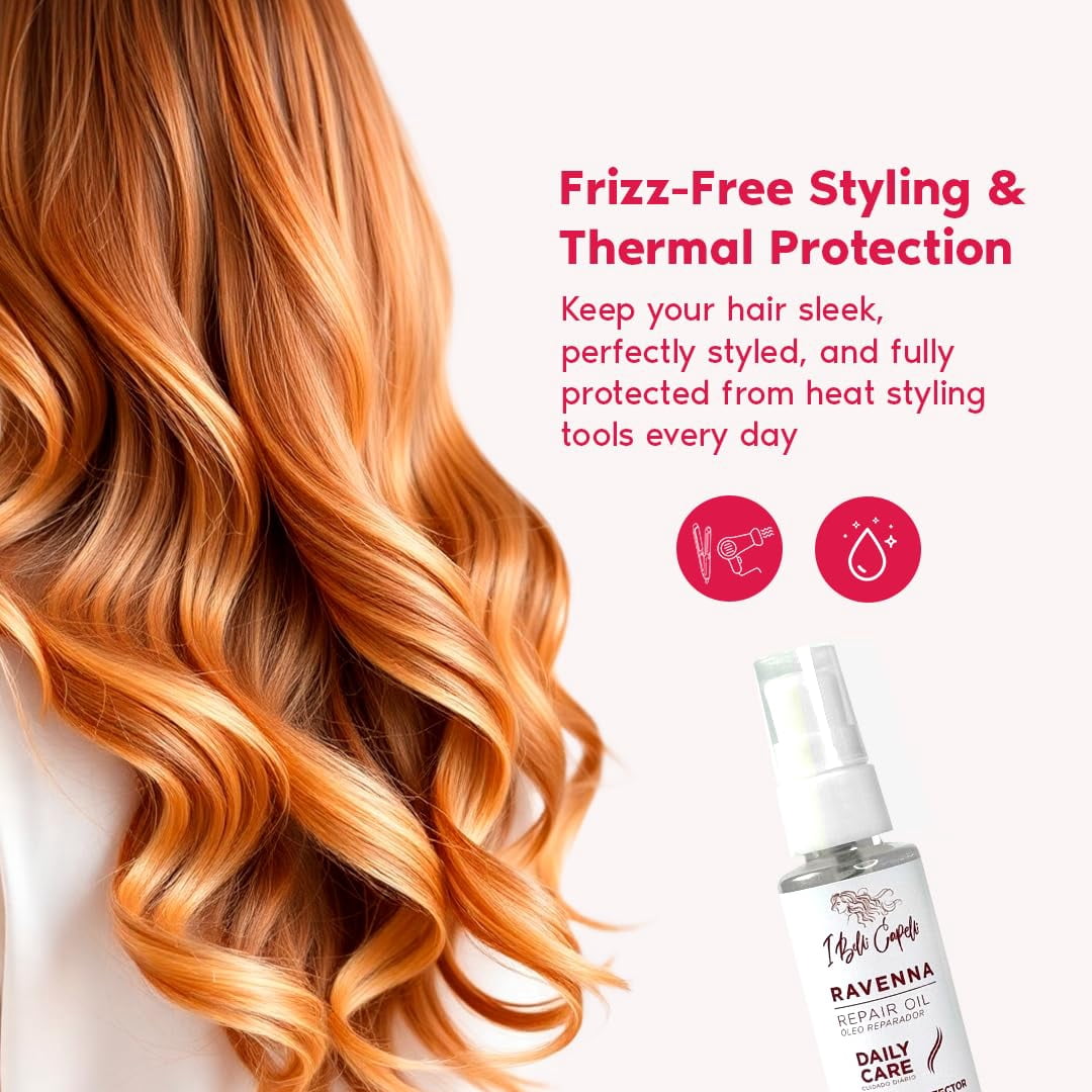 I Belli Capelli Ravenna Hair Mask & Repair Oil Kit - Deep Conditioner for Dry, Damaged Hair Treatment- Hydrates, Repairs & Nourishes - For All Hair Types - Mascarilla Para el Cabello (2-Pack)