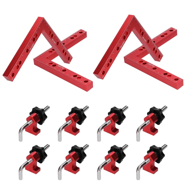 Amdohai 90 Degrees L-Shaped Auxiliary Fixture Splicing Board Positioning Panel Fixed Clip Aluminum Alloy Right Angle Ruler Woodworking Tool