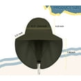 thumbnail image 5 of UPF 50+ Sun Protection Hat for Unisex Adult UV Solar Protection Wide Brim Outdoor Beach Fishing Bucket Bonnie Cap Visor with Neck Flap Breathable Mesh Lightweight Foldable Windproof C Army Green, 5 of 5