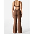 thumbnail image 6 of Surakey Yoga Pants for Women Wide Leg Palazzo Pant Athletics Flare Trousers Bell Bottoms Sleeveless Overalls Jumpsuits Square Neck Playsuit One Piece Workout Rompers, 6 of 7