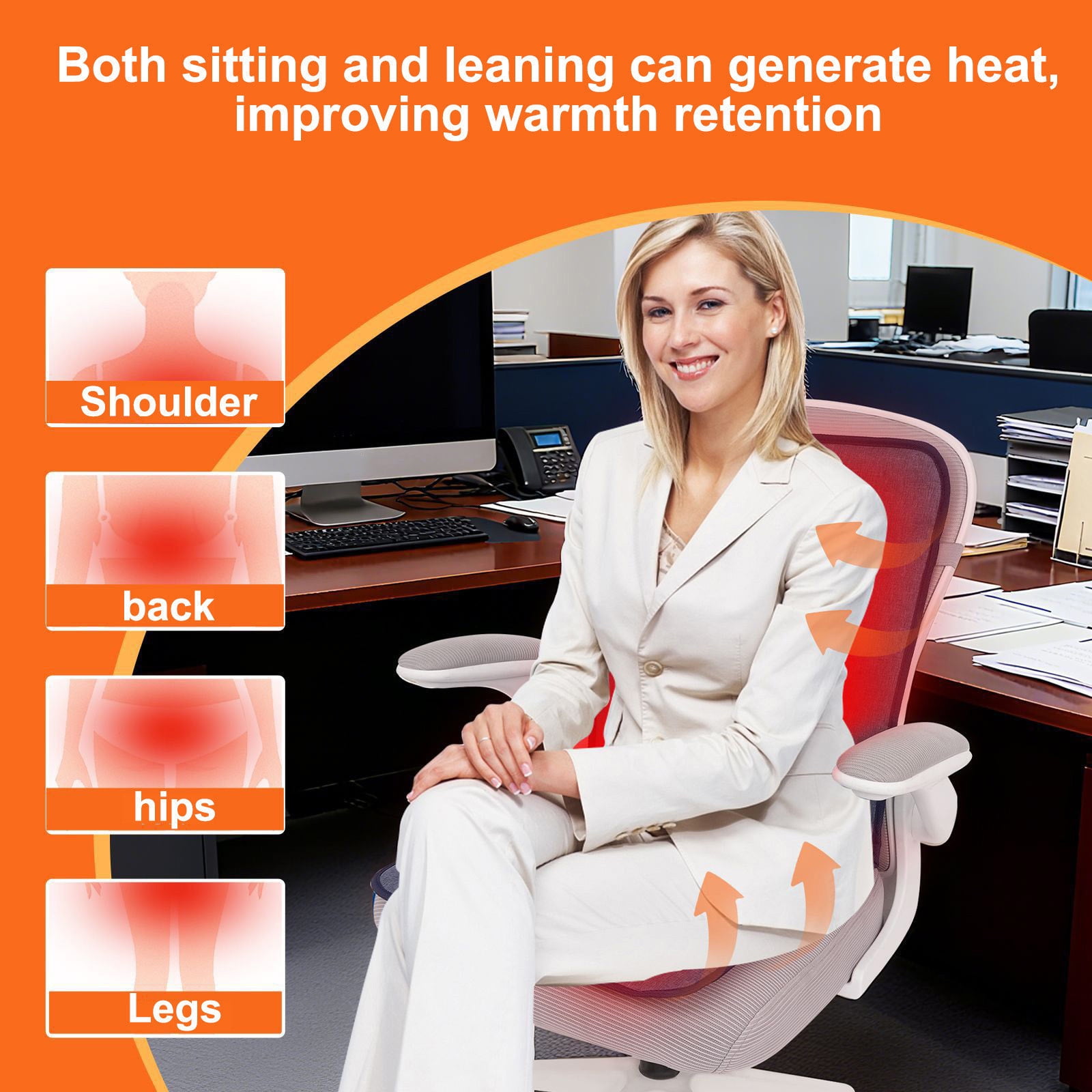 Jubipavy Seat Cushion Multifunctional Heating Pad Blue Seat Cushion Warmer Office Winter Warmth