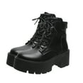 thumbnail image 2 of Bnwani Womens Boots New Fall Fashion Thick Chunky 0 Boot Black Size 7.5, 2 of 7