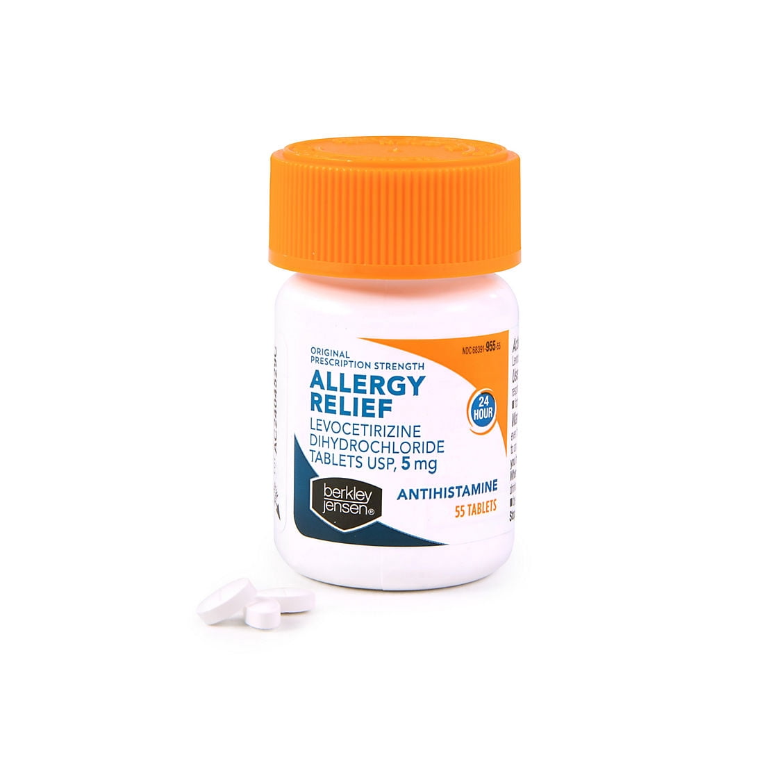 Berkley Jensen Allergy Relief Levocetirizine Dihydrochloride Tablets USP, 5 mg, 110 ct.