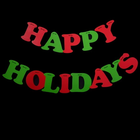 Happy Holidays Banner Quasimoon Happy Holidays Party Paper Letter Pennant Banner (10FT) by PaperLanternStore ()