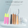 thumbnail image 1 of 9 Pieces Bent Latch Hook Crochet Needle Set Latch Hook Dreadlocks Tool Crochet Needle Hair Locking Tool for Braid Hair Carpet Making, 1 of 7