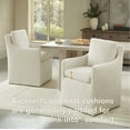 thumbnail image 2 of CHITA Dining Arm Chair with Caster Wheels for Kitchen Fabric Upholstered Dining Room Chair, Linen, 2 of 12