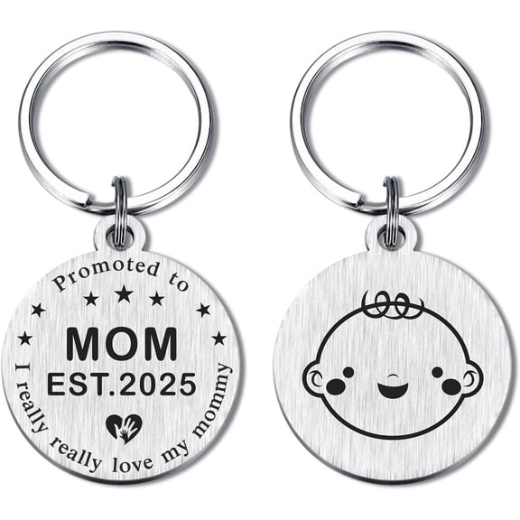 New Mom Gifts, Future Mommy Christmas Keychain, Promoted to Mom Est.2025, Soon to be Mommy Gift Ideas for First Time Mother, Pregnant Announcement Present for Becoming Mama