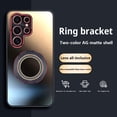thumbnail image 3 of Ring Holder for Samsung Galaxy S24 Phone case, Built-in Stand and Diamond Ring Holder, Military Grade Protection,[Excellent Grip Feeling] Two-toned Frosted Back Phone Case Cover,Titaniumwhite, 3 of 10