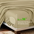 thumbnail image 2 of Sonoro Kate Luxury Cooling Bamboo Bed Sheet Set - Deep Pockets - 3 Piece, Twin XL, Beige, 2 of 6