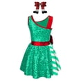 thumbnail image 2 of YiZYiF Kids Girls Sequins Striped Tutu Dress Christmas Dance Costume Figure Skating Dresses Green 14, 2 of 6