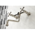 thumbnail image 3 of Kingston Brass KS1216AX Heritage Wall Mount Bathroom Faucet, Polished Nickel, 3 of 5