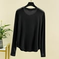 thumbnail image 4 of HongQid Pajama Shirt Womens Sleep Lounge Long Sleeve Tops Pj Tshirt Black 2XL, 4 of 4