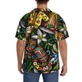thumbnail image 7 of PAYOHTO Cartoon Doodles Hawaii Mens Hawaiian Casual Short-sleeved Shirt Tropical Summer Beach Button Down Shirts, 7 of 7