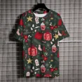 thumbnail image 1 of Camisetas con estampado de árbol de Navidad para hombre, Camiseta con cuello redondo, Tops de manga corta de marca de lujo, Verano, 1 of 5