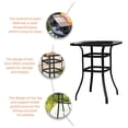 thumbnail image 5 of SalonMore Square Glass 32" Dining Table Brown, Outdoor Glass Bar Table w/ Iron Frame, Patio Table for All Weather, Brown, 5 of 8