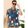 thumbnail image 2 of Unique Bargains Men's Geometric Printed Short Sleeves Button Shirt, 2 of 6