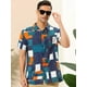 thumbnail image 2 of Lars Amadeus Camisas geométricas para hombres Mangas cortas Patrón irregular Impreso Camisas de verano hawaianas Azul XL Unique Bargains Camisas, 2 of 6
