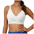 thumbnail image 2 of Bikini Top for Women Padded Cross Front V Neck Padded Bathing Suit Top Supportive Wide Straps Swimwear Top for Swimming Surfing, 2 of 5