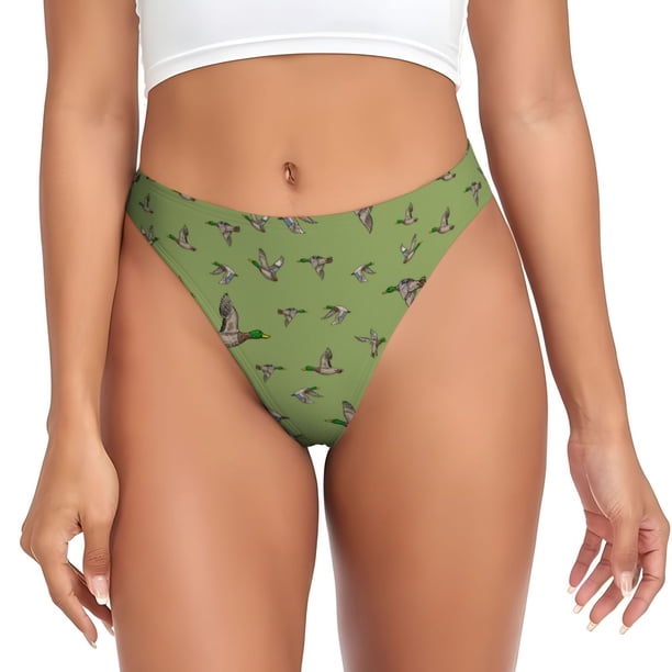 Balery Mallard Duck Tangas de Algodón para Mujer con Estampado – Ropa Interior Sexy, Transpirable, G-string-X-Large