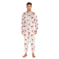 thumbnail image 5 of Adult Christmas Onesie Santa Claus Face Snowflake Pattern Zipper One-Piece Pajamas Unisex with Pockets, 5 of 6