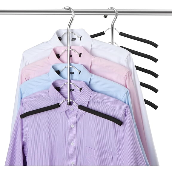 Blouse & Shirt Hangers - Non Slip Space Saving Stainless  Closet Organizer (2 )