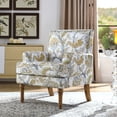 thumbnail image 1 of Silla de acento, Sillón floral, Decoración de cabeza de uñas, Rojo y blanco, Patas de madera maciza, Muebles de granja, 1 of 5