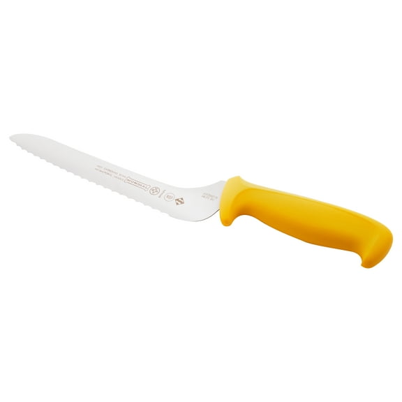 Mundial 5600 Series Offset Serrated Edge Sandwich Knife, 9 inch Yellow