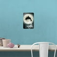 thumbnail image 2 of Dolphin Jumping Moon Ocean Night Silhouette Home Business Office Sign, 2 of 4