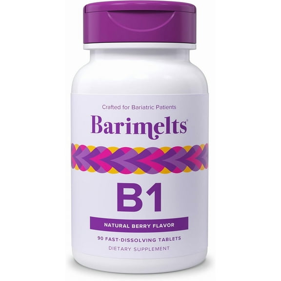 Barimelts Bariatric Vitamin B1 Fast-Dissolving Tablets, 90 Count, Berry Flavor