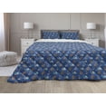 thumbnail image 1 of Nautical Comforter & Sham Bedding Set, Cartoon of Ship Sailing in the Sea Anchor and Steering Wheel, 3 pcs Duvet Set Microfiber Filling Quilt, 5 Sizes, Multicolor, by Ambesonne, 1 of 4